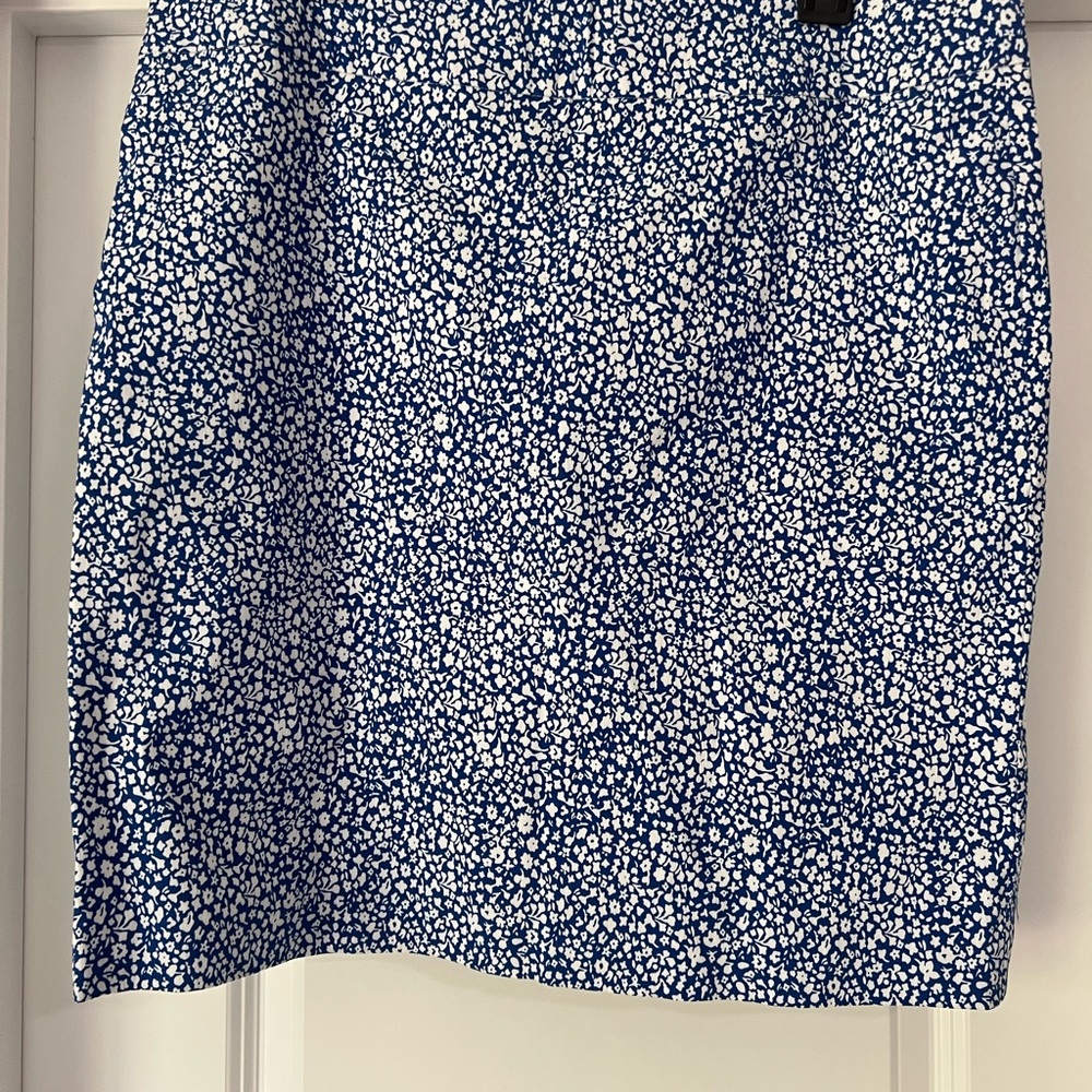 Blue and White Floral Patterned Women's Skirt